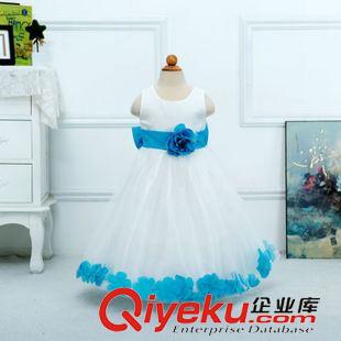 童禮服 公主裙 （大組） 【一件代發(fā)】夏款童裝女童禮服裙花瓣蝴蝶結公主裙 長款連衣裙原始圖片3