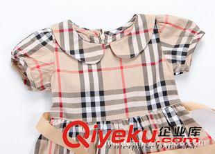 學院風格子裙 1件代發 新款女童外貿英倫風格娃娃領小格子裙 學院風童裙