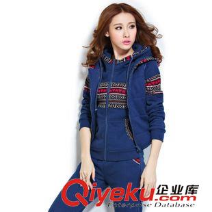 2015秋冬新款運動套裝 8801# 冬女裝韓版時尚加絨加厚衛衣馬甲三件套休閑套裝 實拍原始圖片2