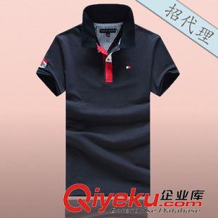 tommy品牌 夏季新款中年男式短袖polo衫外貿(mào)tm出口純棉翻領(lǐng)T恤男一件代發(fā)