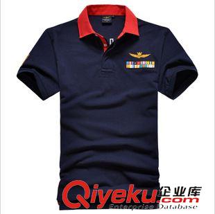 空軍一號(hào) 夏季新款空軍爆款短袖男士翻領(lǐng)拼接純棉時(shí)尚短袖T恤外貿(mào)POLO衫