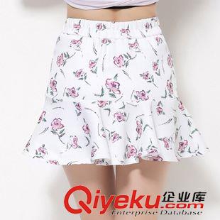 半身裙  2015夏裝新款潮高腰半身裙修身顯瘦荷葉邊女式短裙魚尾花朵原始圖片3