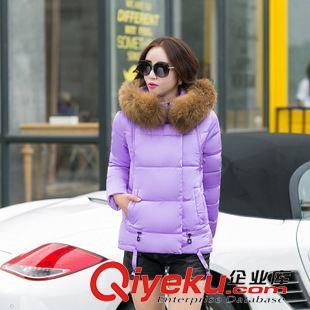 女裝羽絨服 2015新款女韓國修身A字韓版羽絨服女大毛領(lǐng)短加厚時尚潮原始圖片3