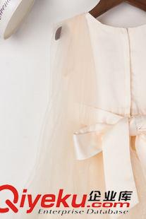 連衣裙 加工定制2015新品童裝玫瑰高檔禮服短袖大擺大蝴蝶結(jié)公主連衣裙原始圖片3