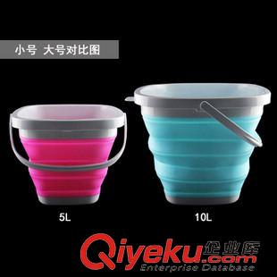 旅行配件 加厚可折疊打水桶EVA超軟硅膠伸縮便攜釣魚桶方形開餌盤原始圖片2