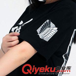 T恤系列 進擊的巨人T恤自由之翼調(diào)查兵團男女三笠艾倫短袖夏裝動漫衣服原始圖片3