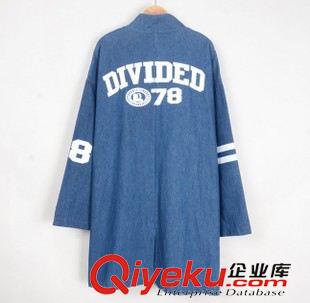 牛仔外套(中長款) 2015秋季女裝新款韓版修身BF風衣牛仔外套女中長款原始圖片2