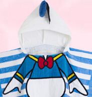 新品推薦 兒童浴袍斗篷 GF-277A 日本全棉割絨印花 唐老鴨卡通浴袍原始圖片3