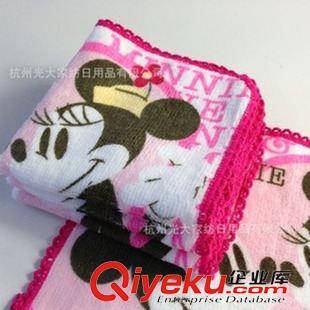 方巾/毛巾 7K外貿(mào)尾單方巾 CA-10曲牙邊印花小方巾 可愛卡通兒童擦手巾原始圖片2