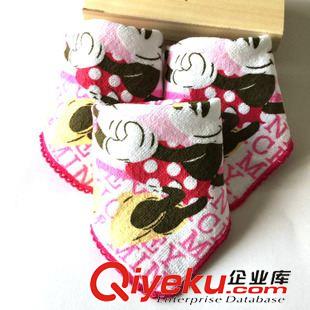 方巾/毛巾 7K外貿(mào)尾單方巾 CA-10曲牙邊印花小方巾 可愛卡通兒童擦手巾原始圖片3
