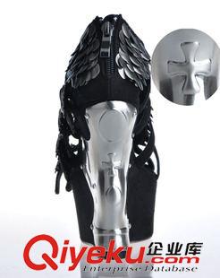 單鞋 2015新款外貿(mào)高端歐美女鞋手工珠片防水臺高跟魚嘴異型坡跟金屬原始圖片3