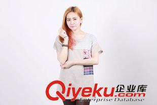 服裝系列（清倉區(qū)） 2014新款原創(chuàng)民族風(fēng)復(fù)古條紋女裝棉麻襯衫短袖休閑T恤上衣襯衣原始圖片3