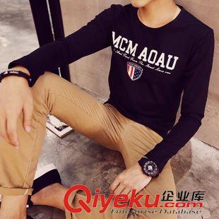 8.21長袖T恤-10款上新 2015秋季字母印花t恤男韓版男士長袖t恤 男圓領修身打底衫男潮原始圖片3