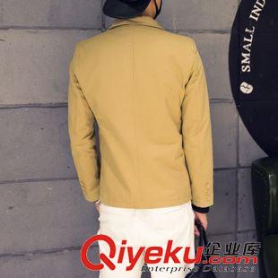 韓版小西裝 2015秋新品 男士青年青春流行修身韓版休閑肩拼皮西服西裝大碼原始圖片2