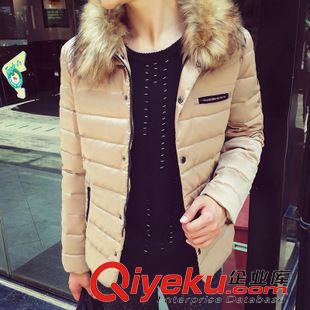 羽絨服 2015新款男式羽絨服潮 保暖毛領修身型羽絨棉襖冬裝男士外套韓版