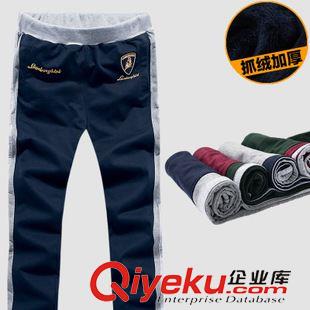 運動長褲 2015秋冬新款 男士韓版休閑加絨針織衛(wèi)褲 休閑運動褲大碼褲子男