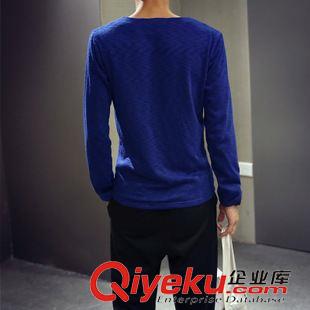 未分類 2015秋季新款 男士V領(lǐng)長袖針織衫純色韓版修身潮男裝打底衫線衫
