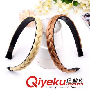 5月新款 韓版麻花辮發(fā)箍 2元店飾品 假發(fā)頭箍編織頭箍塑料麻花編織寬頭箍原始圖片2