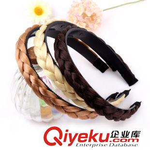 5月新款 韓版麻花辮發(fā)箍 2元店飾品 假發(fā)頭箍編織頭箍塑料麻花編織寬頭箍原始圖片3