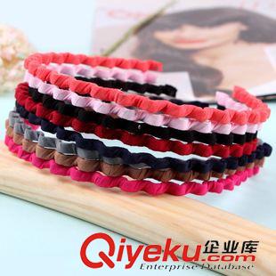 6月新款 純色波浪發(fā)箍 韓國手工纏繞布gd頭箍 時尚簡約布藝fk發(fā)飾D555原始圖片2