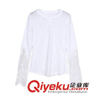 16-20新款 8XSY 2020新款歐美時尚女裝 蕾絲拼接長袖T恤 打底衫原始圖片2