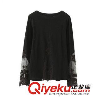 16-20新款 8XSY 2020新款歐美時尚女裝 蕾絲拼接長袖T恤 打底衫原始圖片3