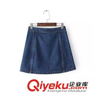 25-30新品 GT 秋裝新款 楊冪同款單排扣牛仔半身裙 A字裙 牛仔短裙