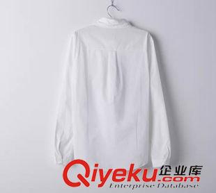 歐美時(shí)尚襯衫 2015秋季女裝對(duì)鳥(niǎo)襯衫女對(duì)稱(chēng)印花小清新翻領(lǐng)修身長(zhǎng)袖白襯衣 9511原始圖片2