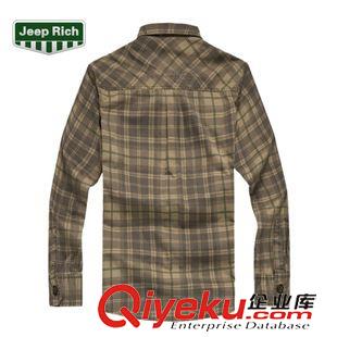 吉普襯衫 JEEPRich 秋冬新款 休閑男士純棉長袖襯衫  格子吉普馳襯衫男8326