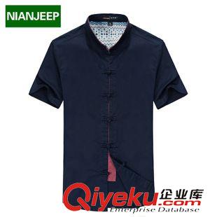 短袖襯衫 nianjeep新款棉麻男式休閑中國風短袖民族服裝復古襯衫9713原始圖片3