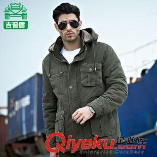 棉衣 3971男式棉衣采購混批nianjeep/吉普盾長款加厚直筒水洗棉衣外套原始圖片2