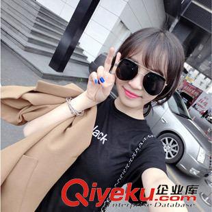 4月爆款 2015新品短袖T恤女 韓國 簡約寬松百搭字母打底衫 女夏裝原始圖片2