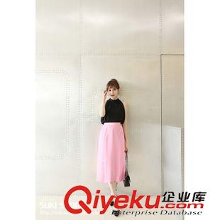 蕾絲衫/雪紡衫 2015夏季新品 韓國東大門 OL氣質(zhì)簡約百搭掛脖雙層雪紡衫 女原始圖片2