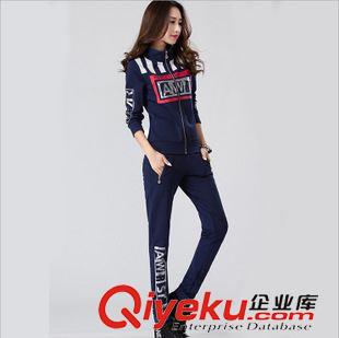 非實體款 運動套裝2015秋季新款女韓版衛(wèi)衣兩件套全棉休閑套裝學生棒球女裝原始圖片3