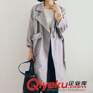 9.9 長袖大口袋兩?？坶L袖寬松休閑翻領(lǐng)西裝外套風(fēng)衣2015秋韓版a969#原始圖片2
