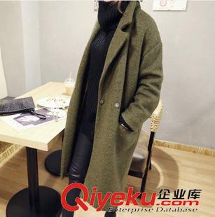 9.9 繭型中長款修身呢大衣加厚純色毛呢外套潮冬季新款韓版女裝a961#原始圖片2