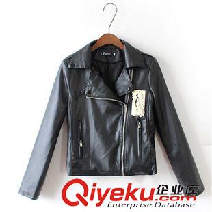 9.10 明星baby楊穎同款后背愛心皮衣外套機車翻領肩章皮夾克女秋a977#原始圖片3
