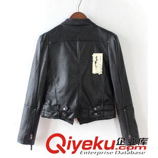 9.10 2015春秋新款機車夾克范冰冰同款PU皮衣短裝外套女修身明星a980#原始圖片3