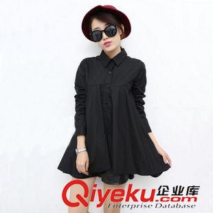 9.11 長袖襯衫女裝 2015秋裝胖MM新款孕婦裝娃娃衫不規(guī)則娃娃款