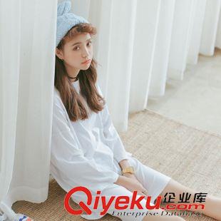 8.11 寬松糖果色圓領勾破中長款T恤連衣裙女2015秋裝新款韓版a743#原始圖片2