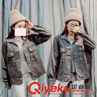 8.14 寬松顯瘦大碼多處磨破牛仔外套夾克女2015秋季新款韓國(guó)代購(gòu)a767#