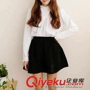 8.16 木耳邊寬松百搭打底長袖女襯衣襯衫2015春秋新款甜美小清新a785#原始圖片2