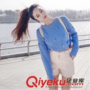 8.17 流蘇套頭秋冬款圓領(lǐng)短款毛衣女2015年韓版 學(xué)院風(fēng)休閑百搭 a789#原始圖片3