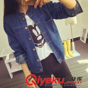 8.18 寬松牛仔外套女立領(lǐng)水洗牛仔上衣潮2015秋裝韓版休閑長袖a802#原始圖片2