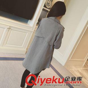 8.30 氣質(zhì)灰色基礎款寬松顯瘦風衣外套2015秋裝韓國新款 女外套a892#原始圖片3