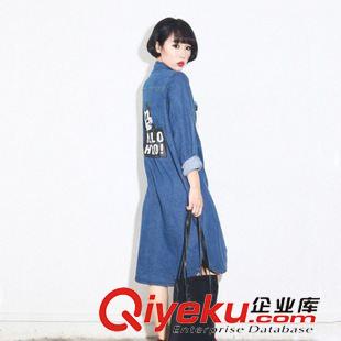 【外套】 卡通米奇長款牛仔襯衣時尚連衣裙潮大碼2015秋新款歐美襯衫a850#原始圖片3