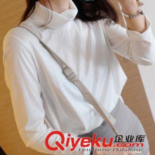 【T恤】 時(shí)尚寬松條紋T恤女2015韓國夏季彩色條紋系帶裝飾針織衫a611#