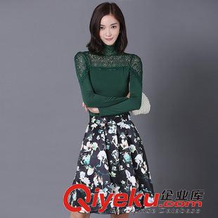 【蕾絲衫】 蕾絲打底衫 2015秋裝新款韓版薄絨修身顯瘦女t恤大碼 一件代發(fā)原始圖片2