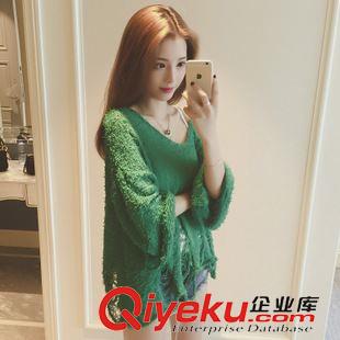 【毛衣】 百搭V領(lǐng)薄款透氣蝙蝠套頭針織毛衣女2015秋裝新款韓版女裝a868#