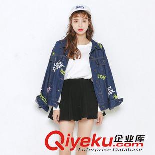 【牛仔外套】 歐美大牌寬松印花牛仔外套冬裝大碼牛仔上衣長(zhǎng)袖女夾克秋潮1090#原始圖片2